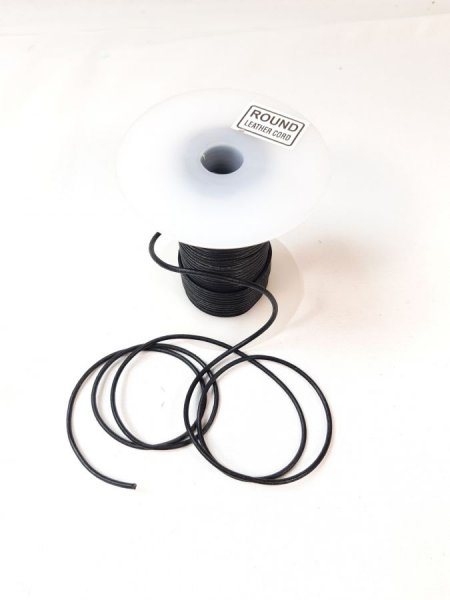 5m rond leerkoord diameter 2mm zwart