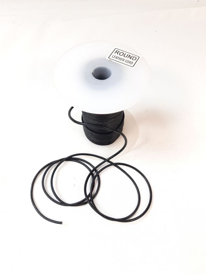 5m rond leerkoord diameter 2mm zwart