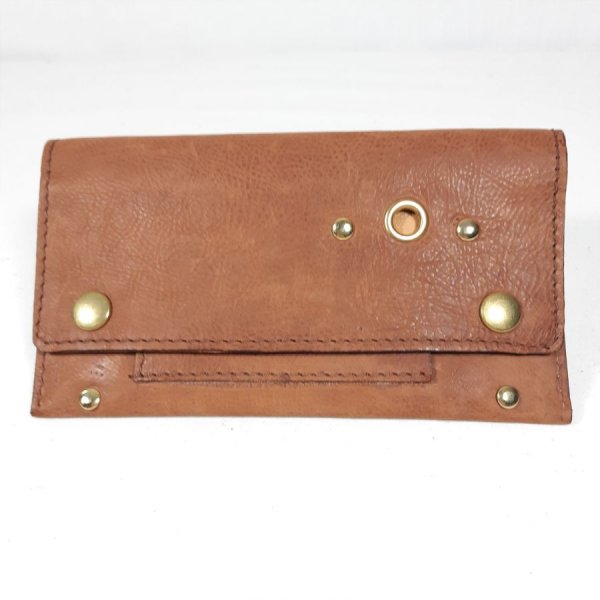 Tabaksring van glad geitenleer, kleur Havana