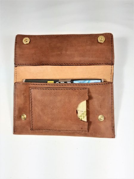 Tabaksring van glad geitenleer, kleur Havana