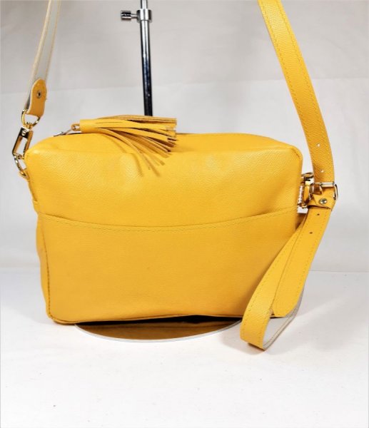 Volnerf ooileder tas met gele rits.