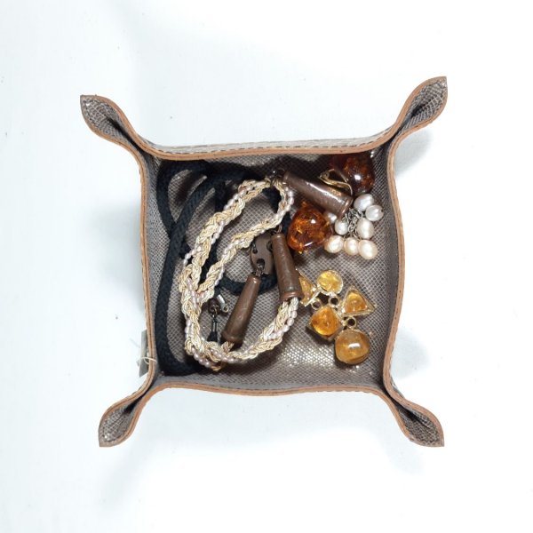 Lederen zak, praktisch voor het opbergen van sleutels, juwelen, enz.