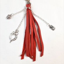 Tas juweel kwast in rundsleder, kleur rood
